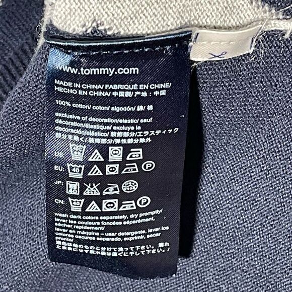 TOMMY HILFIGER 100% Cotton Argyle V-Neck Sweater - Picture 4 of 5